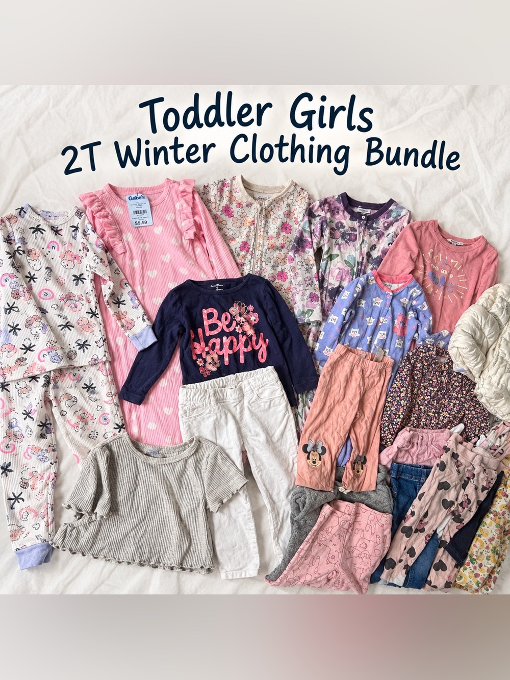 Huge Toddler Girls 22 Piece Winter Clothing Bundle Lot